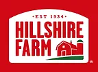 Logo of Hillshire Farm featuring the name in bold red letters on a white background, with a barn illustration and "EST 1934."