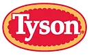 Logo of Tyson Foods featuring the name "Tyson" in white text on a red oval background with a yellow border.